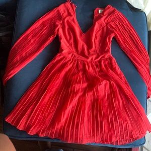 Red Polyester Dress; XS
